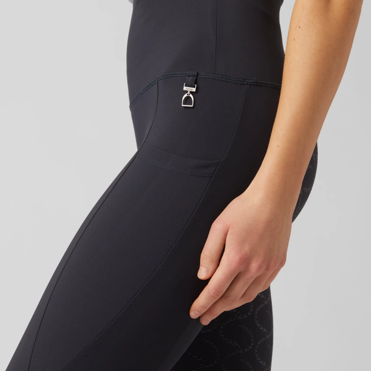 Horze Gillian Womens Silicone Full Seat Tights - Dark Navy - Image 2