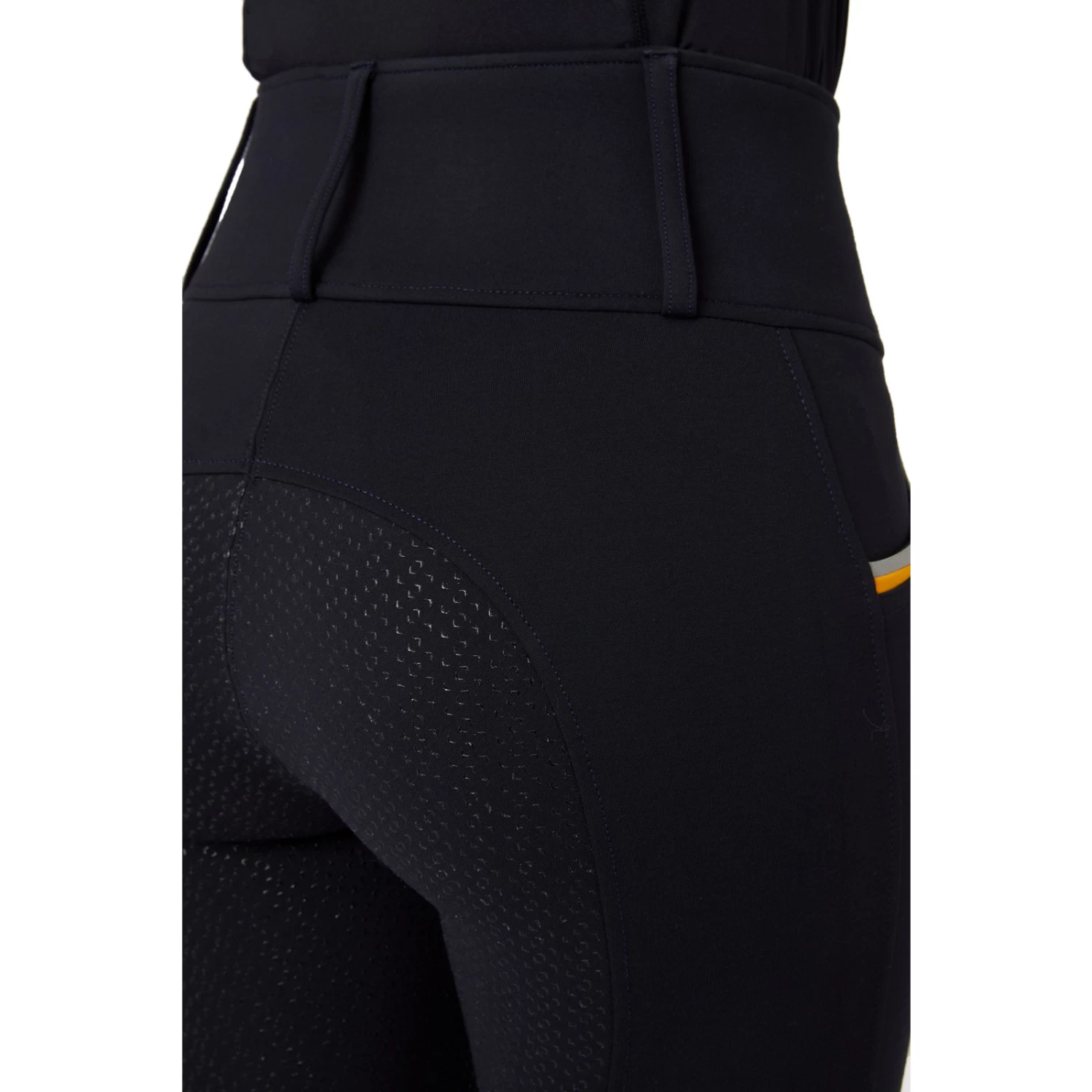 Horze Lucinda Womens High Waist Full Seat Tights - Dark Navy - Image 2