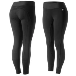 Horze Active Womens Winter Silicone Full Seat Tights - Black