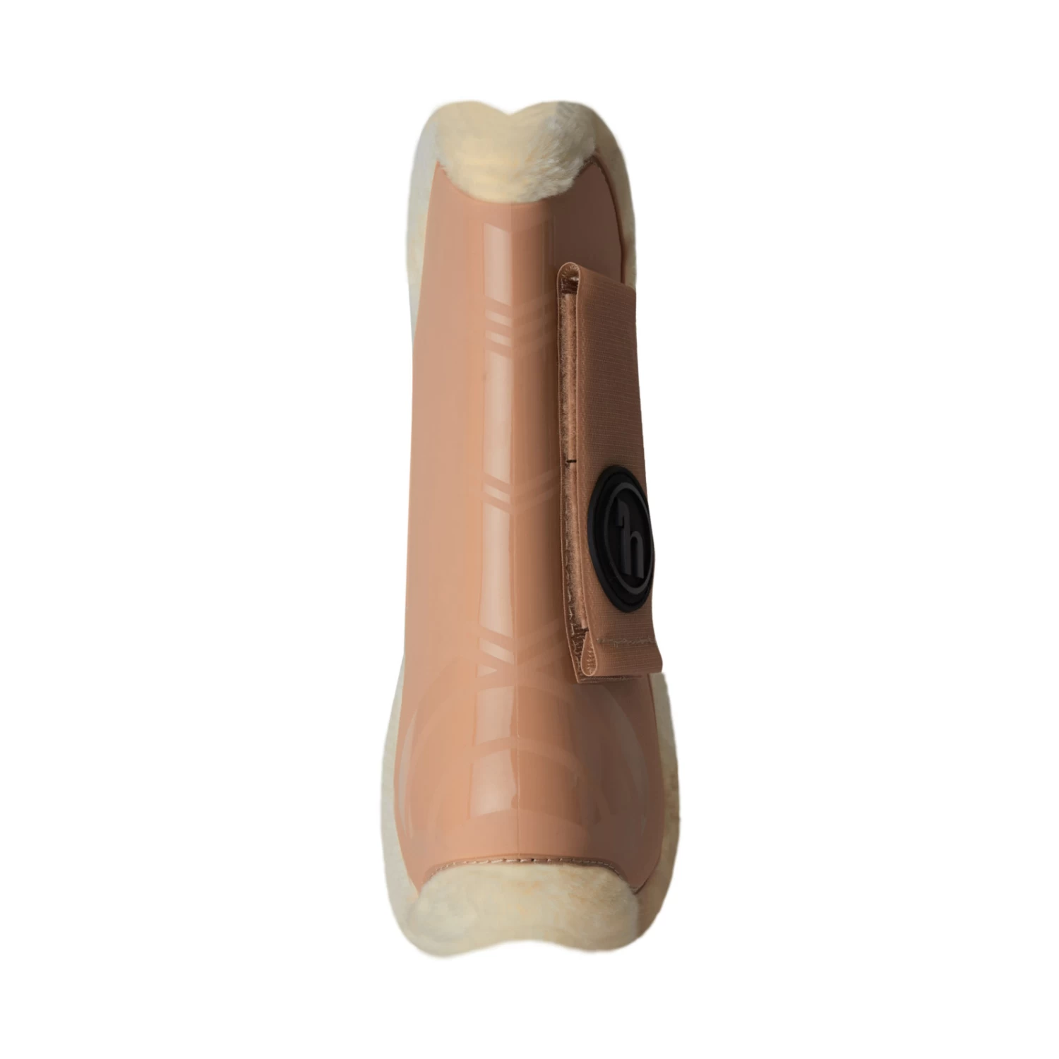 Horze Caliber Open Front Fleece Tendon Boots - Biscuit Brown - Image 2