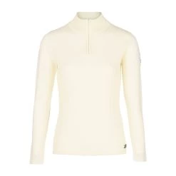 B Vertigo Ruth Knitted Pullover With Front Zipper - Egret White