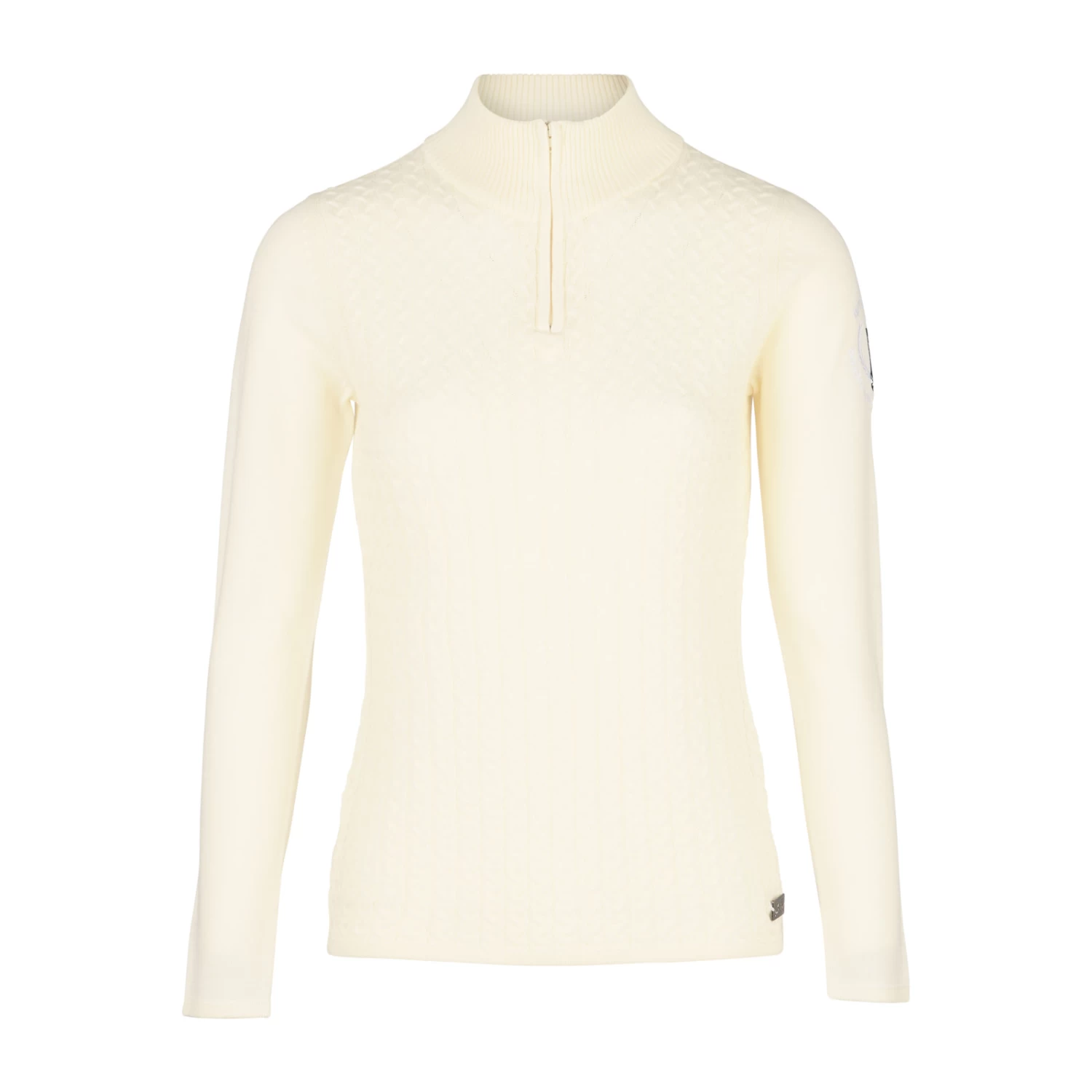 B Vertigo Ruth Knitted Pullover With Front Zipper - Egret White