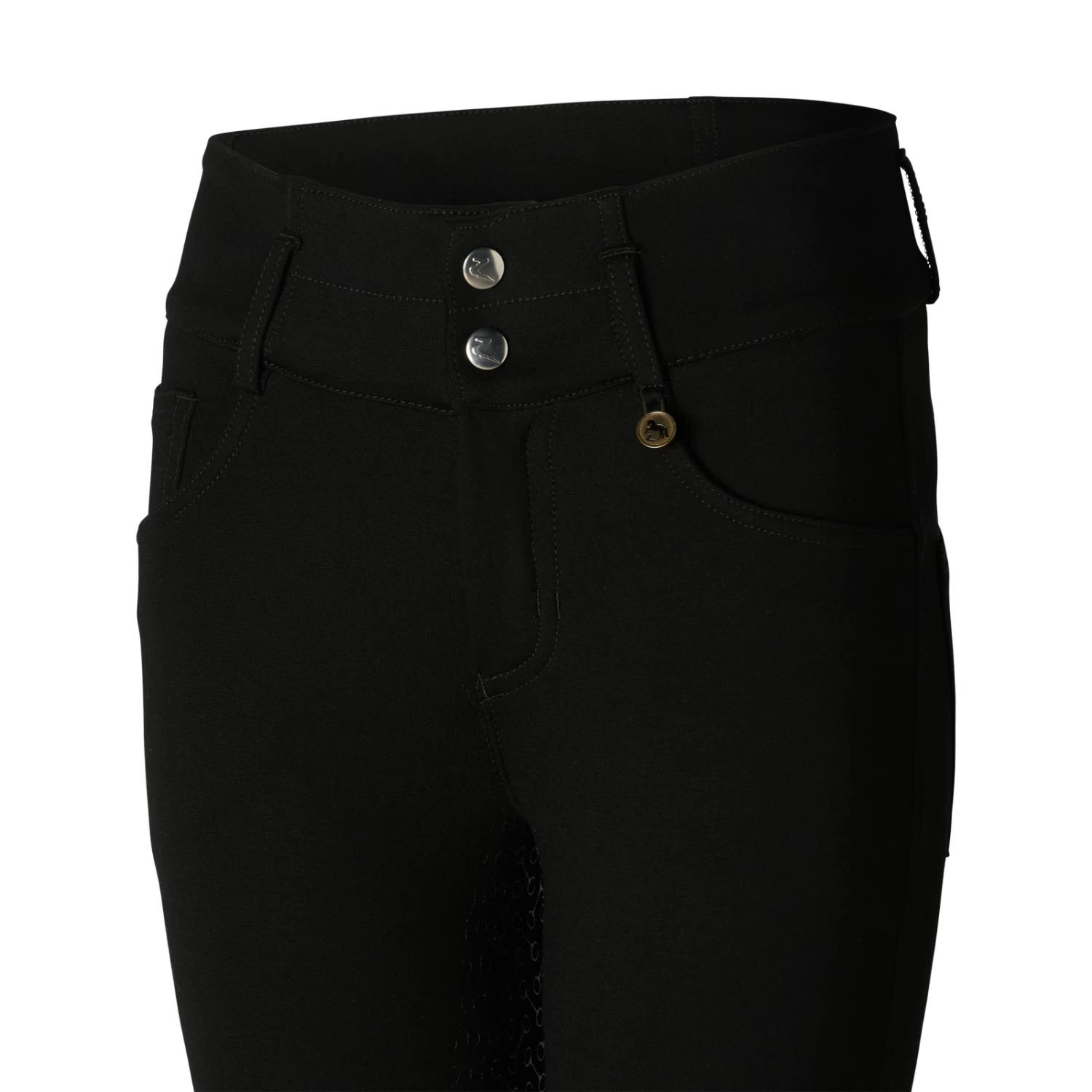 Horze Tara Kids High Waist Full Seat Breeches - Black - Image 2