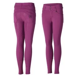 Horze Tara Kids High Waist Full Seat Breeches - Arty Purple