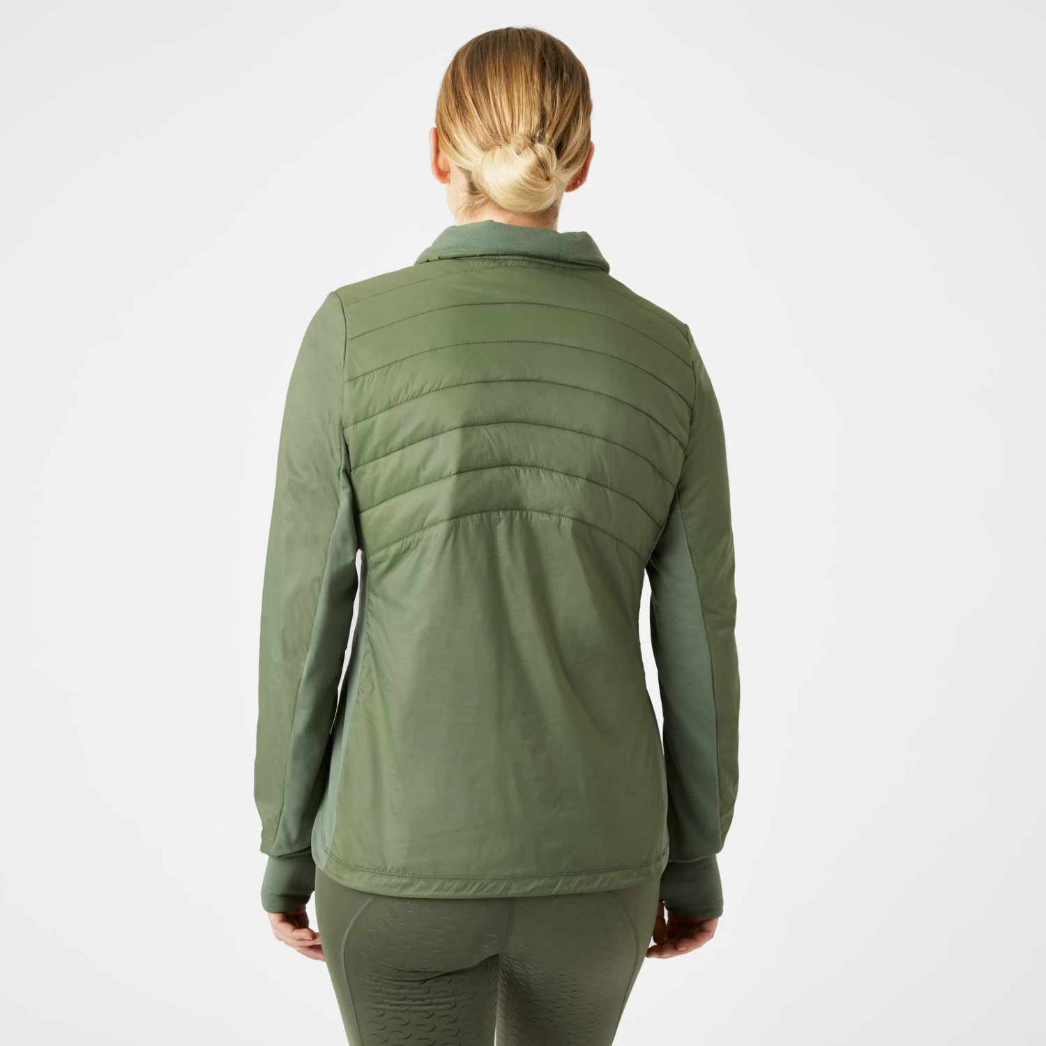 Horze Annika Womens Fleece Lined Pullover Jacket - Olivine Green - Image 2