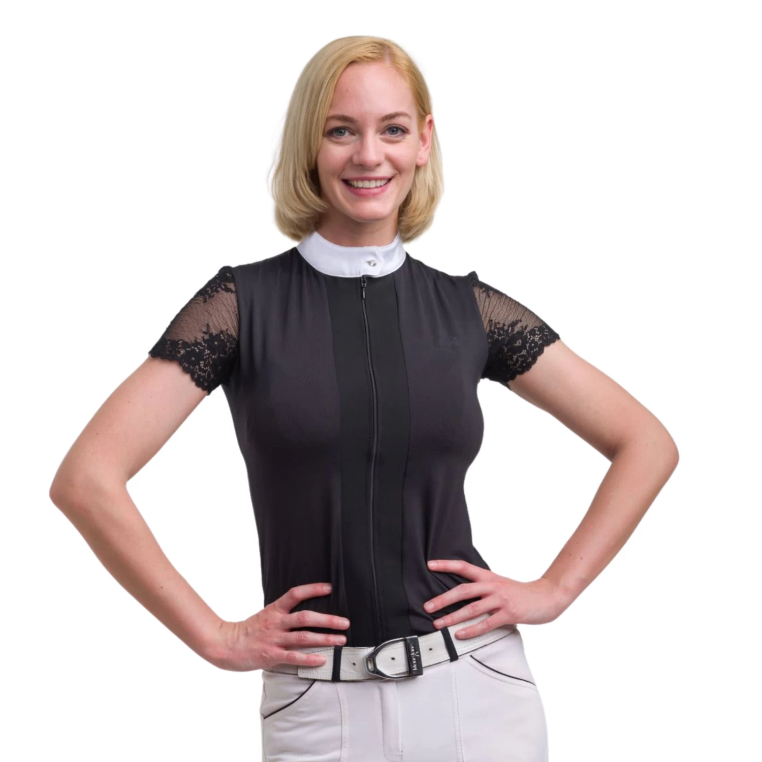 Cavalliera Angel Short Sleeve Show Shirt - White - Image 8