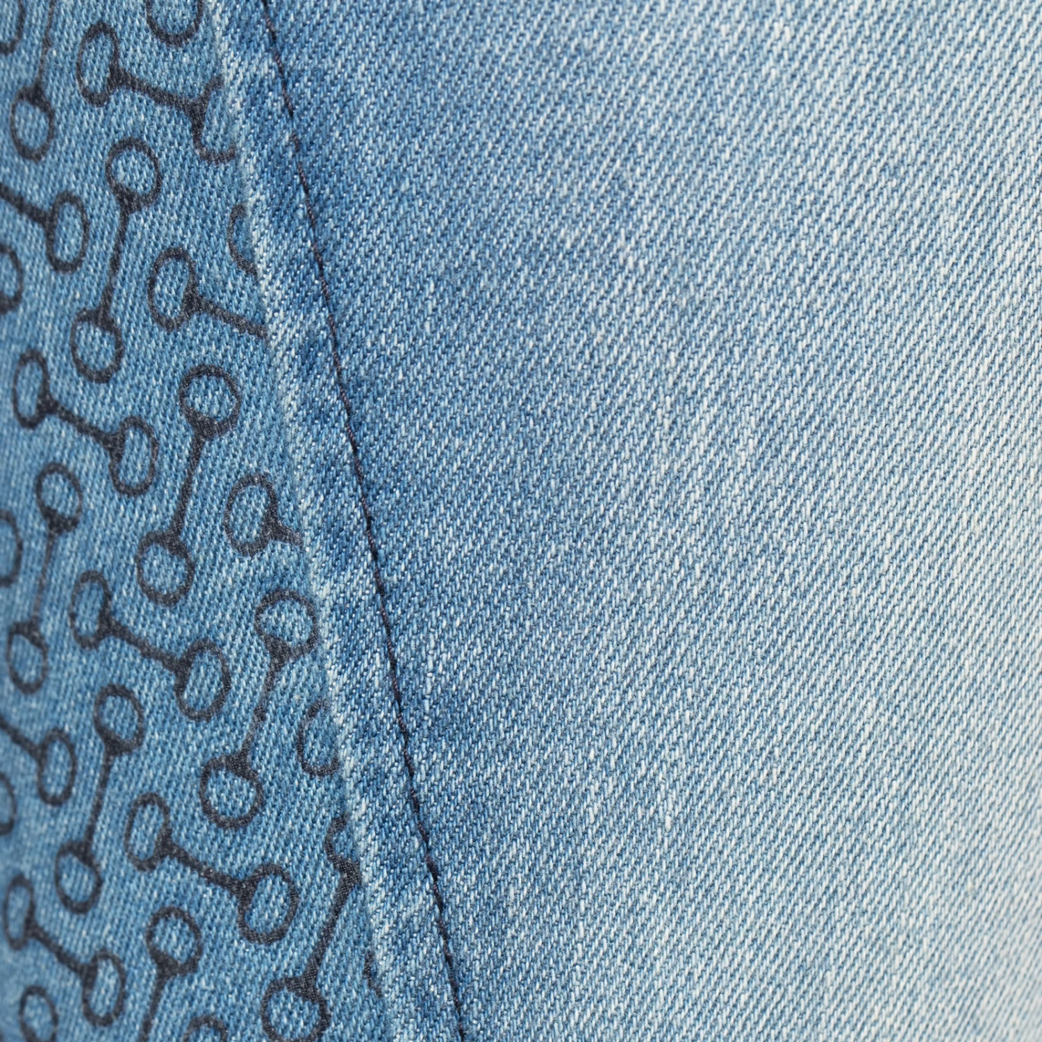 Horze Kaia Womens High Waist Denim Silicone Full Seat Breeches - Lead Blue - Image 2