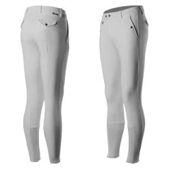 Horze Grand Prix Mens Silicone Grip Full Seat Breeches - White