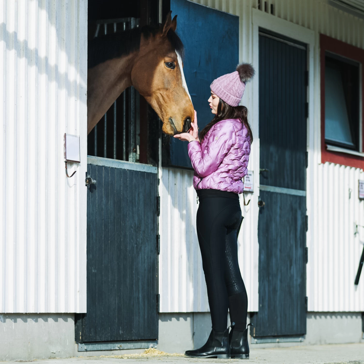 Horze Lydia Womens Thermo Softshell Silicone Full Seat Breeches - Black - Image 2