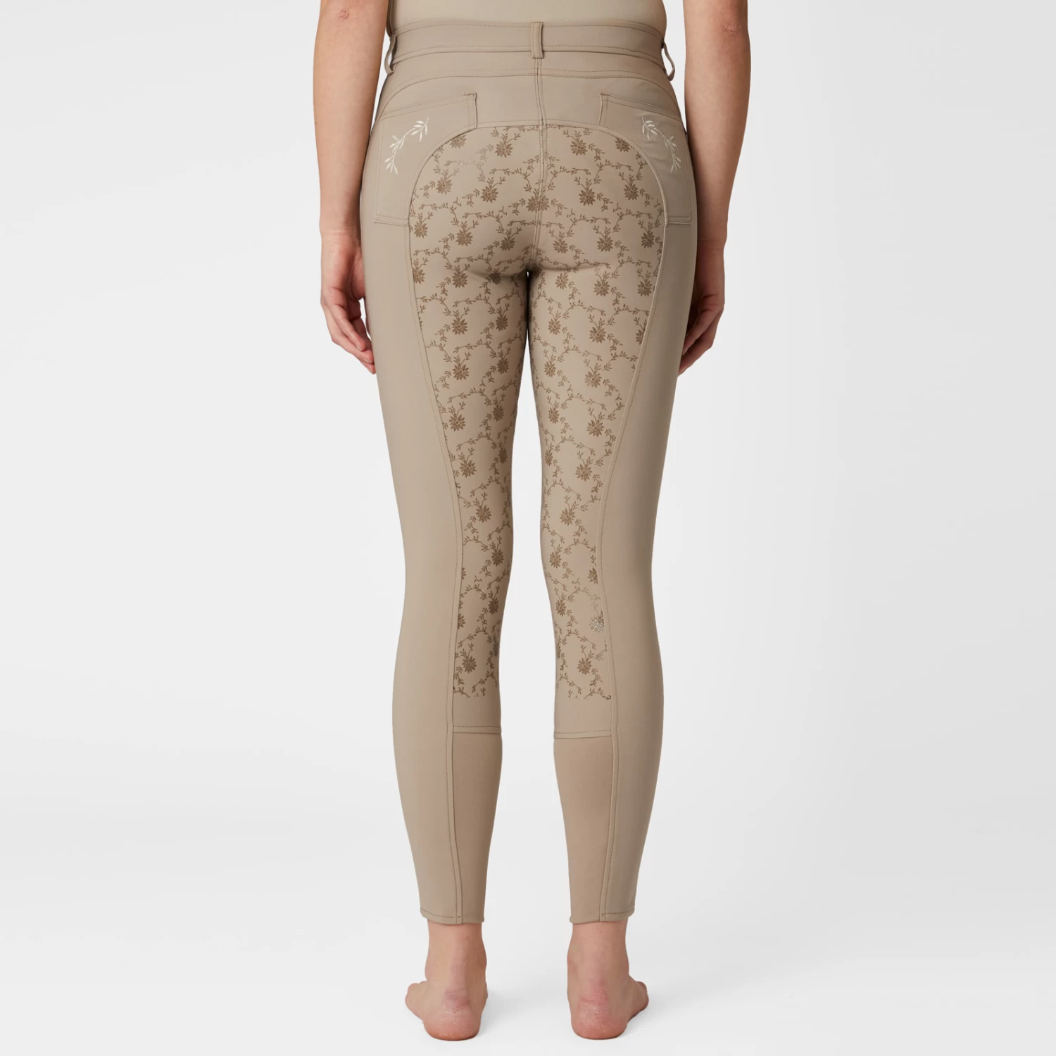 Horze Kaitlin Womens Full Seat Breeches - Plaza Taupe Light Brown - Image 2