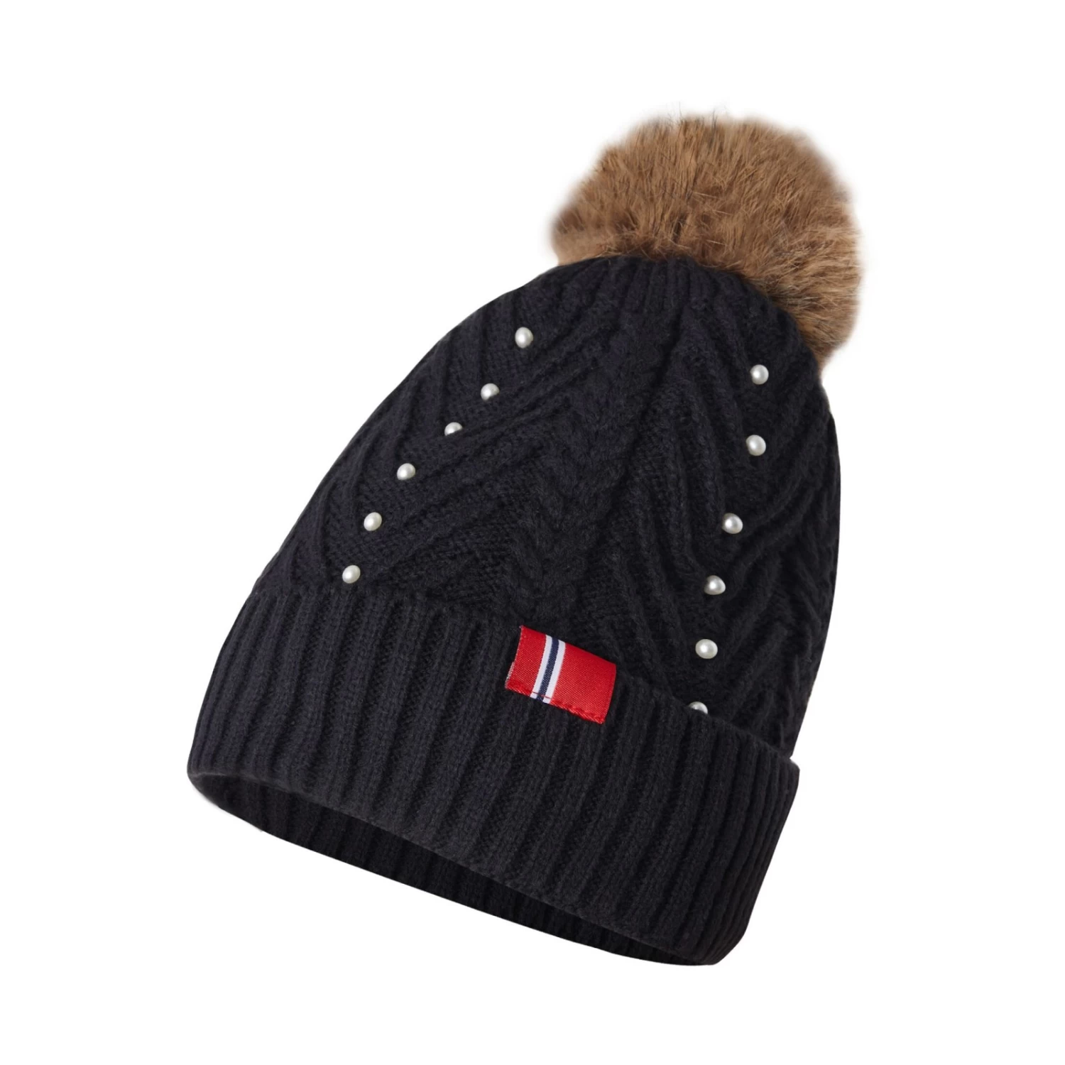 B Vertigo Rosalie Womens Knitted Pom Pom Hat - Anthracite