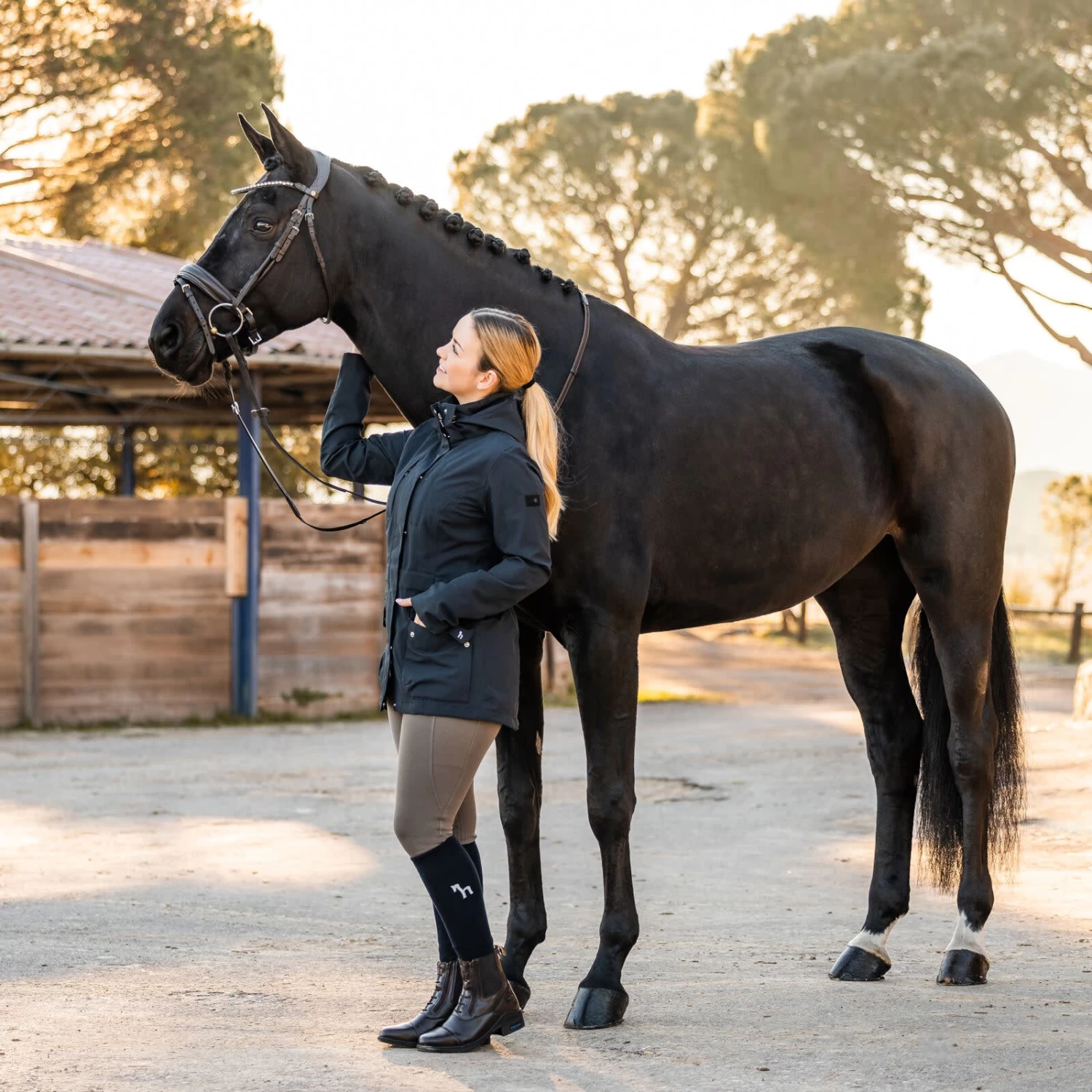 Horze Jadine Womens Waterproof Shell Jacket - Dark Navy - Image 5