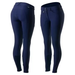 Horze Grand Prix Womens Silicone Knee Patch Breeches - Patriots Blue