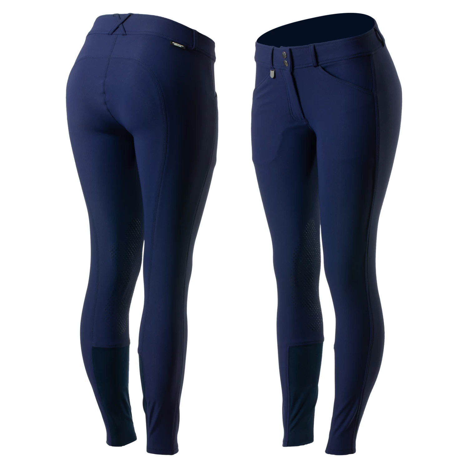 Horze Grand Prix Womens Silicone Knee Patch Breeches - Peacoat Dark Blue - Image 12