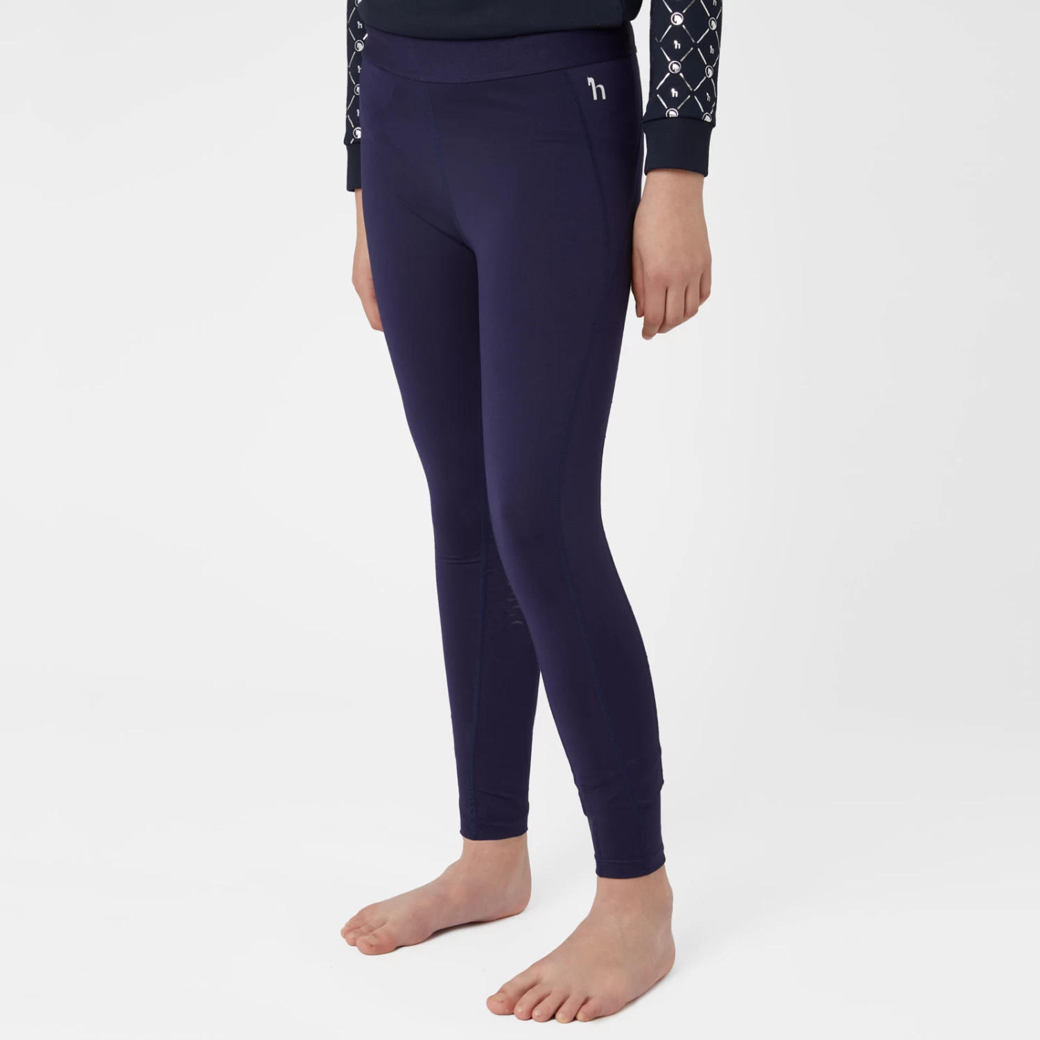 Horze Tessa Kids Full Seat Riding Tights - Princess Blue - Image 11