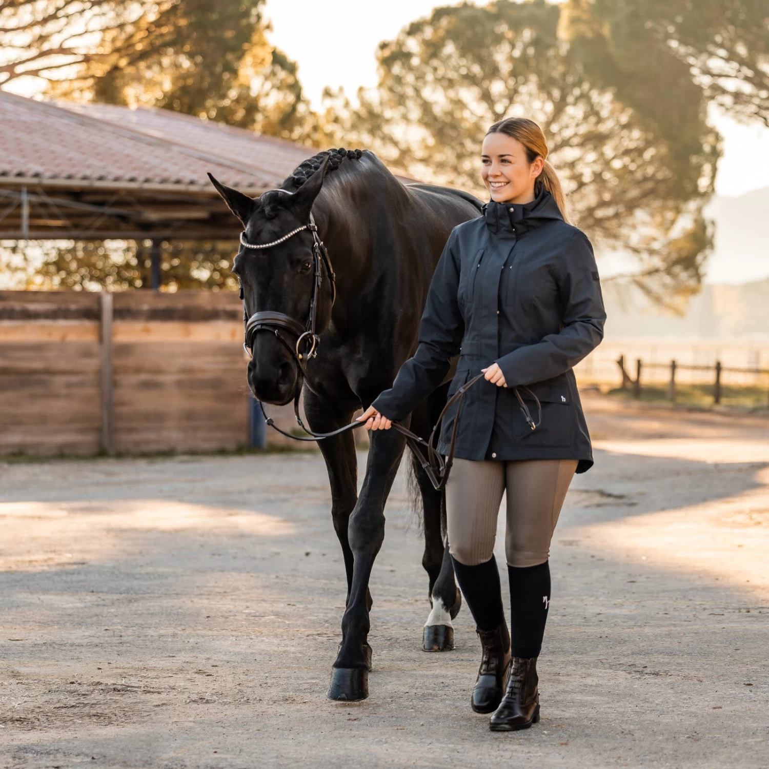 Horze Jadine Womens Waterproof Shell Jacket - Dark Navy - Image 6