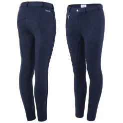 Horze Active Kids Silicone Full Seat Breeches - Peacoat Dark Blue