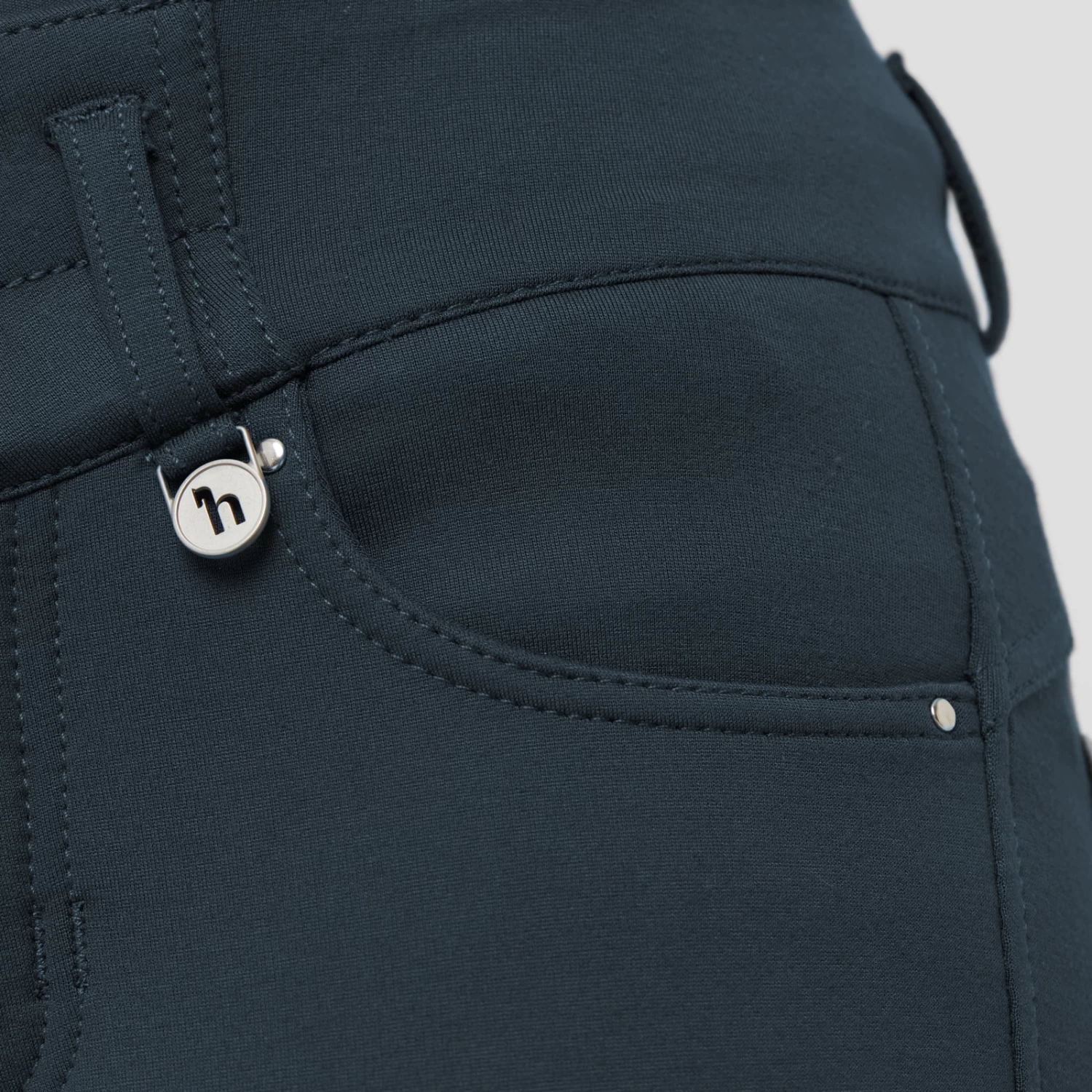 Horze Tara Kids High Waist Full Seat Breeches - Obscure Night Dark Blue - Image 3