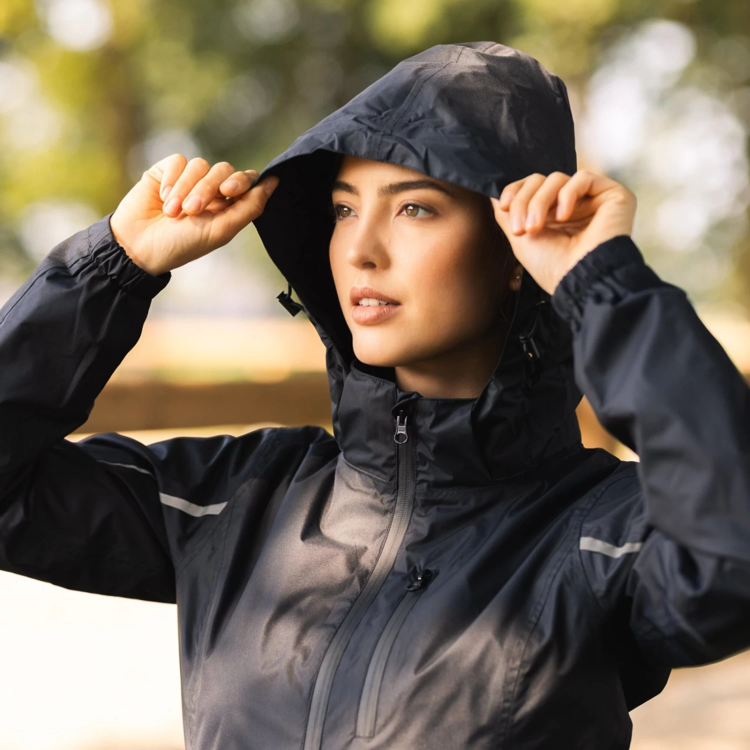 Horze Alexis Womens Waterproof Shell Jacket - Caviar Black - Image 3