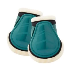 Horze Caliber Fleece Hind Fetlock Boots - Storm Green