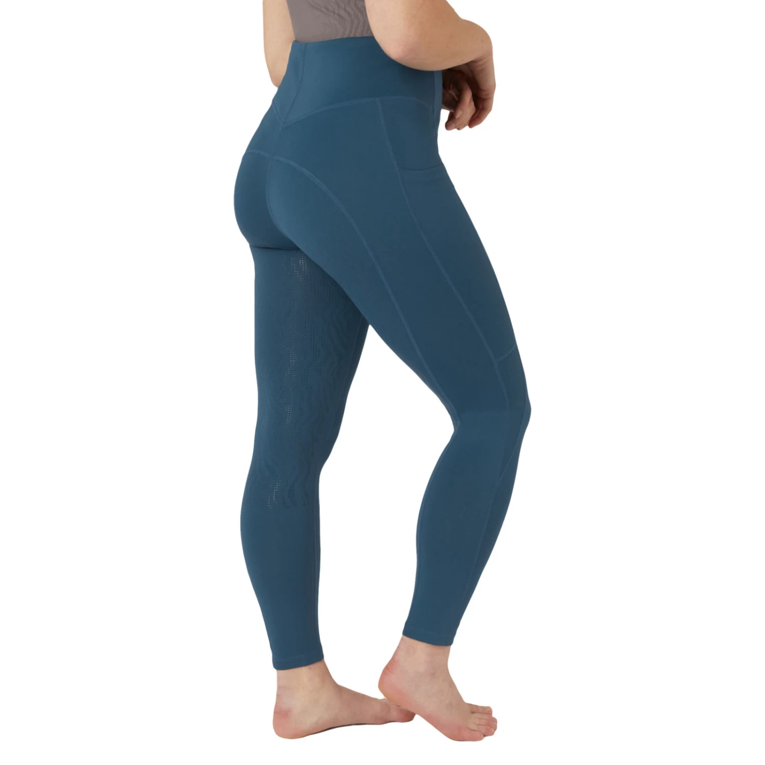 Horze Alyssa Womens High Waist UV Pro Full Seat Tights - Legion Blue - Image 3