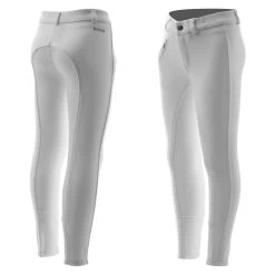 Horze Active Kids Silicone Full Seat Breeches - White