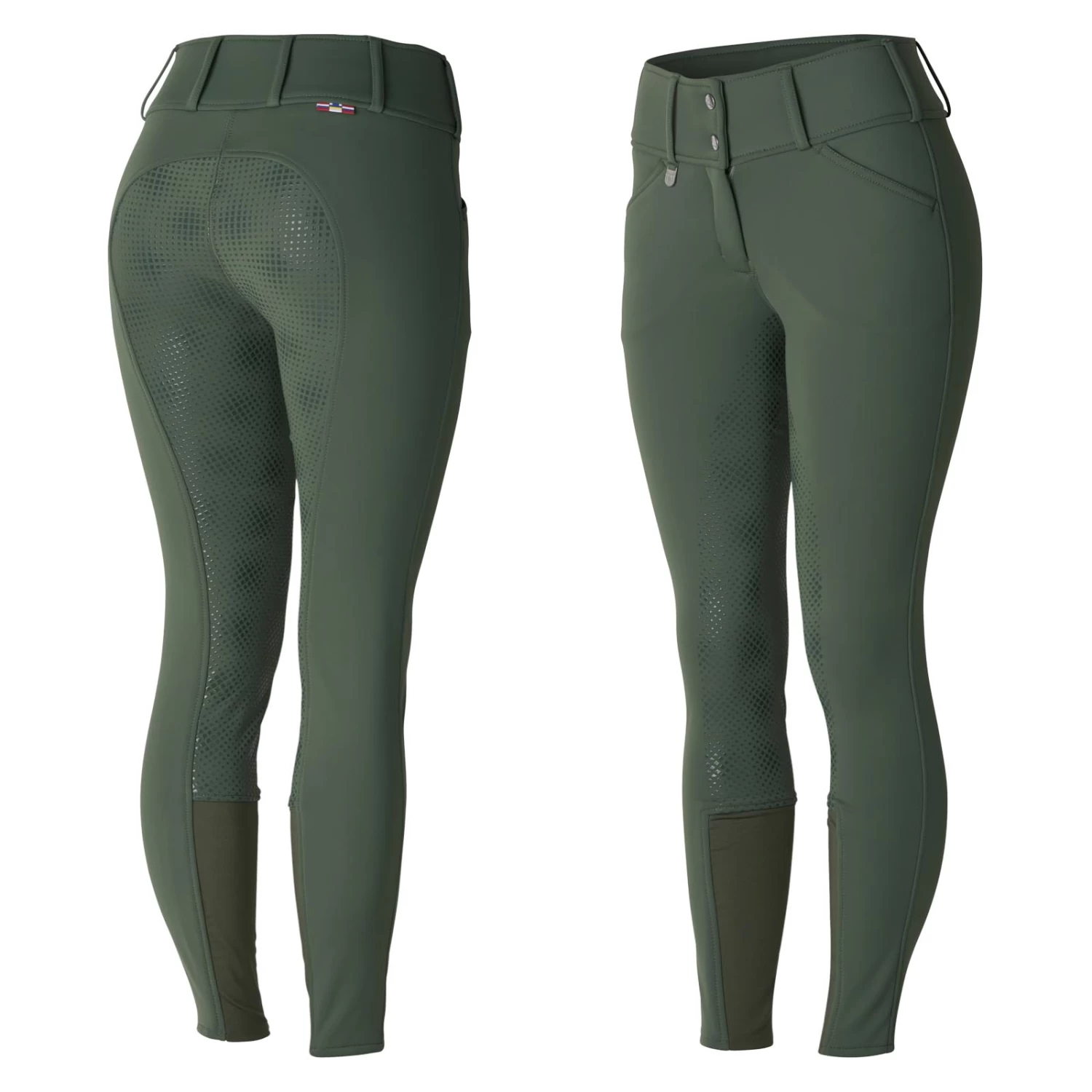 Horze Grand Prix Womens Thermo Softshell Full Seat Breeches - Roasted Cashew - Image 8