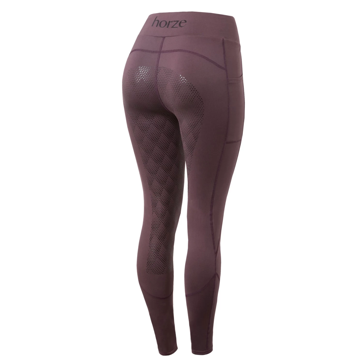 Horze Tifa Womens High Waist Full Seat Tights With Phone Pocket - Artic Light Blue - Image 8