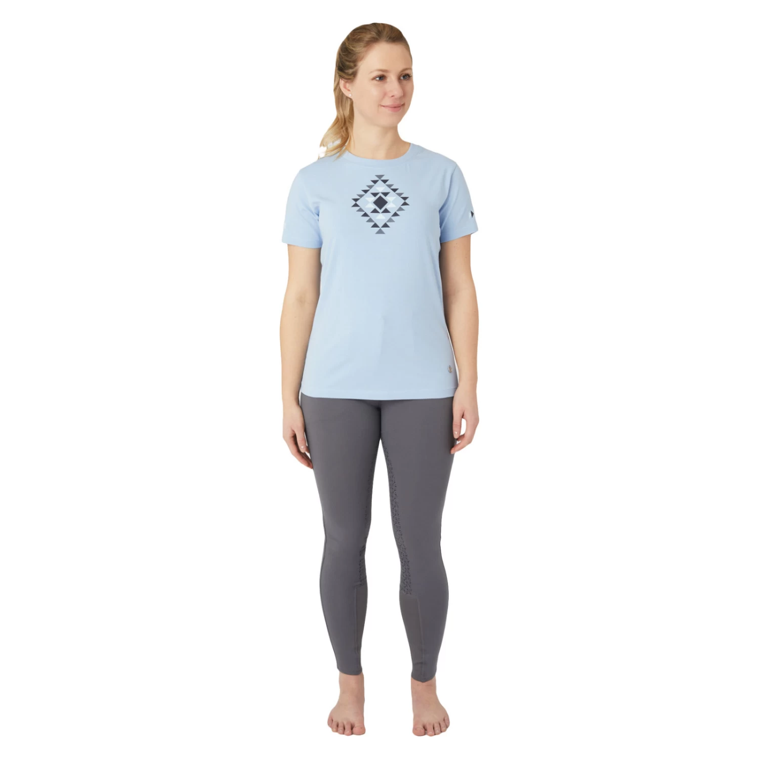 Horze Zion Womens Cotton Stretch T Shirt - Cashmere Blue - Image 3