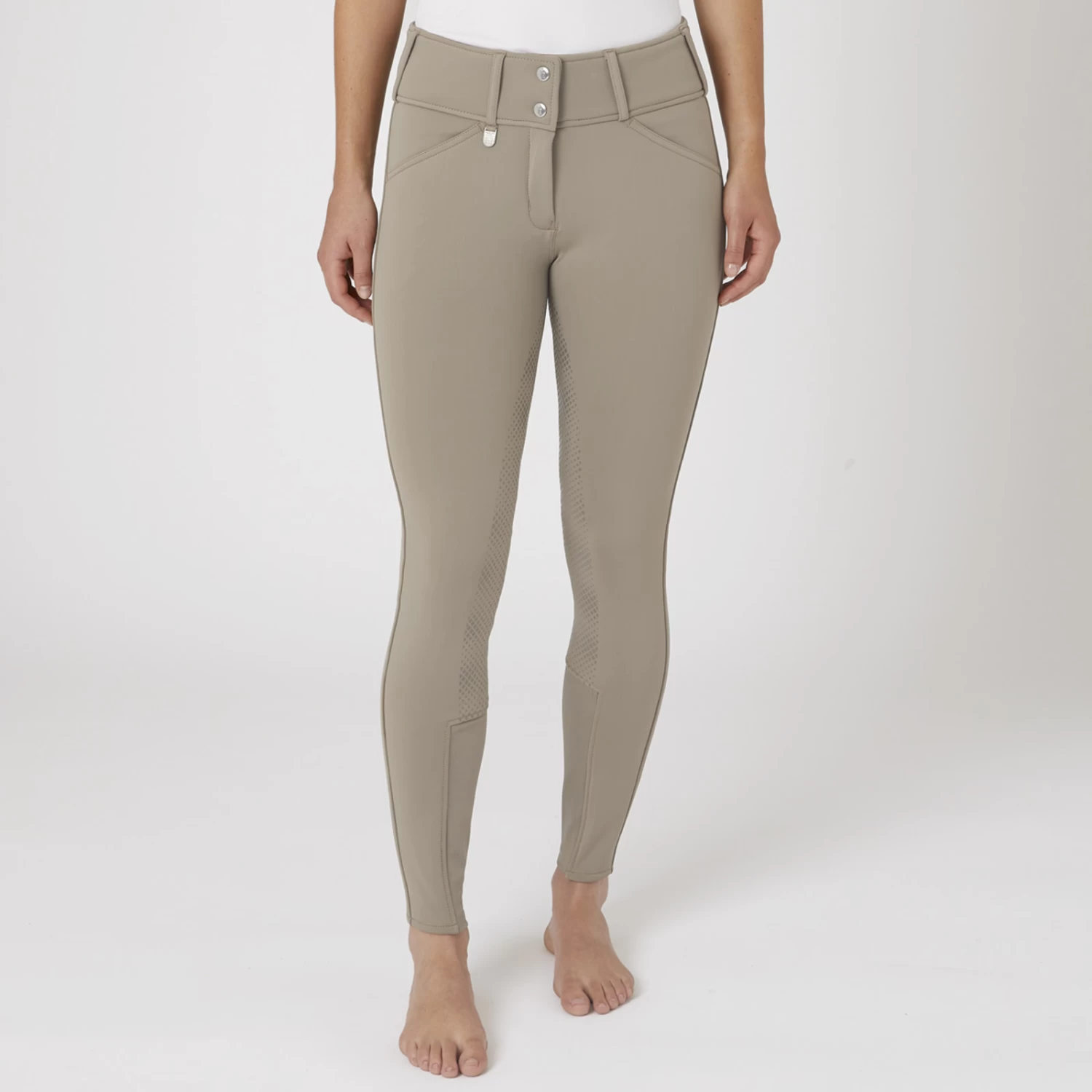 Horze Grand Prix Womens Thermo Softshell Full Seat Breeches - Roasted Cashew - Image 2