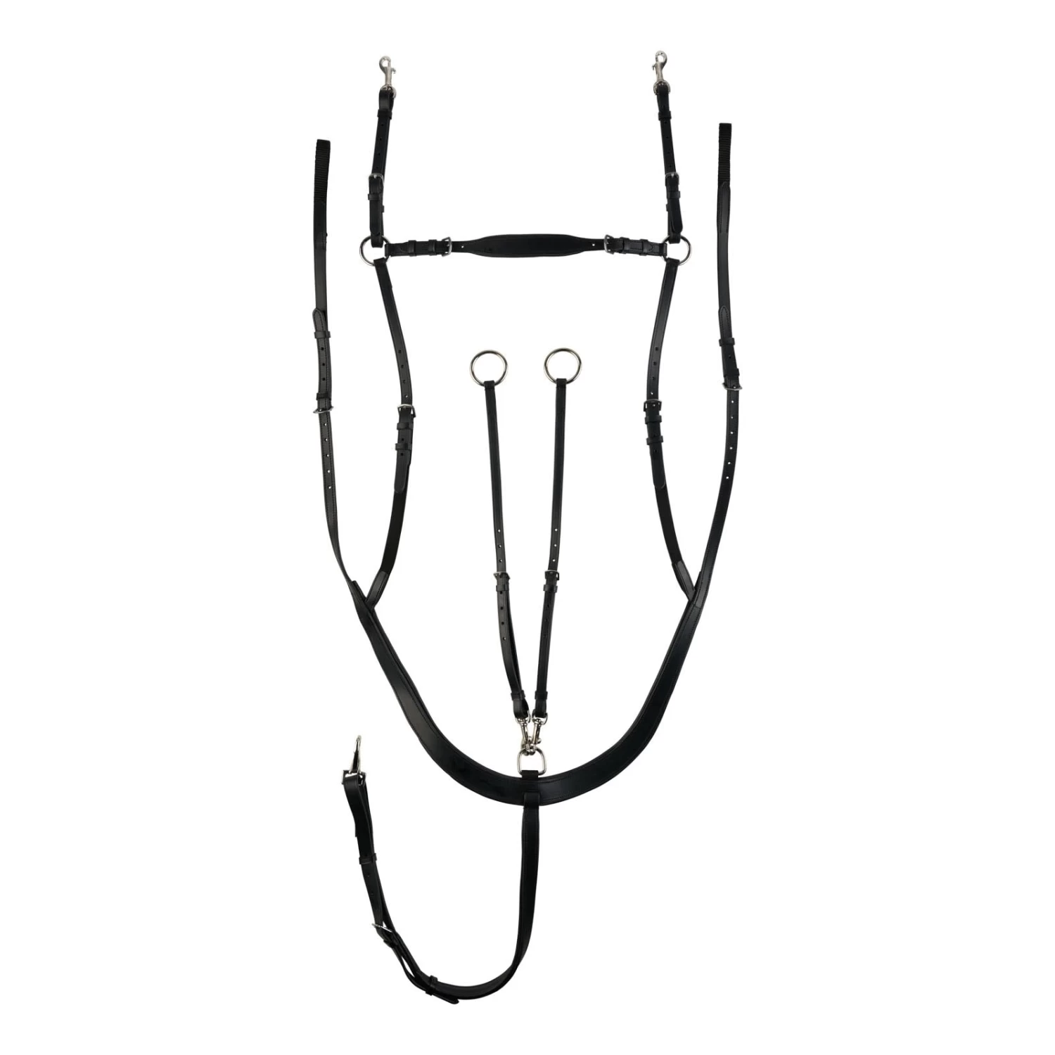 Horze Belgravia 5-Point Breastplate Martingale With Running Attachment - Black