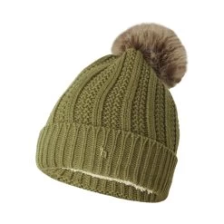 Horze Joleen Womens Knitted Pom Pom Hat - Fir Green