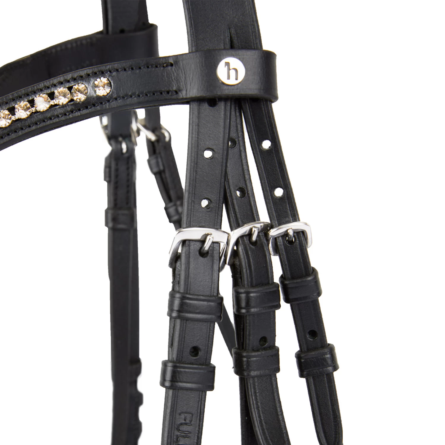 Horze Classic Dressage Ergonomic Bridle With Curved Browband - Black/Black - Image 2
