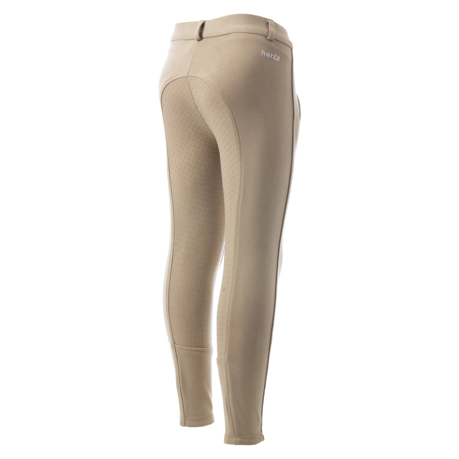 Horze Active Kids Silicone Full Seat Breeches - Tan - Image 2