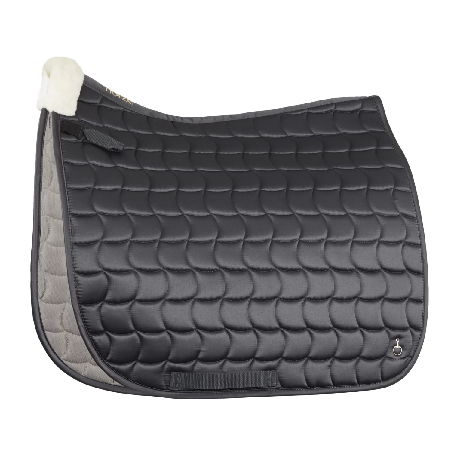 Horze Houston Comfort Fleece Dressage Saddle Pad - Bison Dark Brown - Image 6
