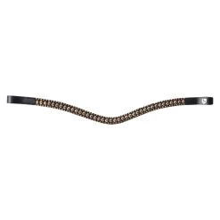 Horze St. Moritz Curved Crystal Browband - Fir Green