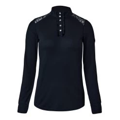 Horze Sianna Womens Training/Show Shirt With Long Sleeves - Dark Navy
