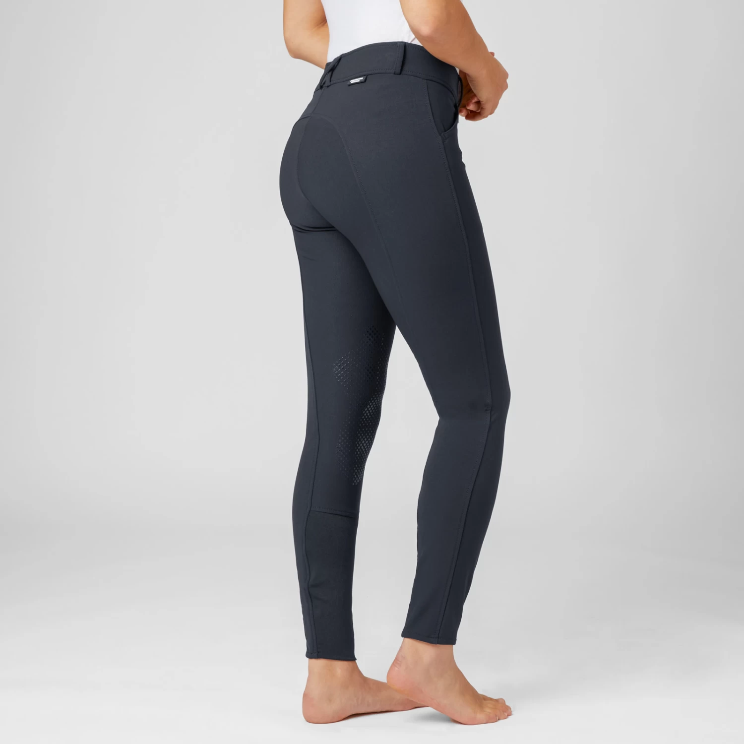Horze Grand Prix Womens Silicone Knee Patch Breeches - Peacoat Dark Blue - Image 2