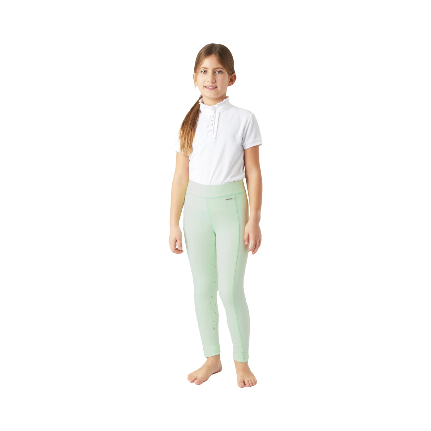 Horze Valeria Kids Full Seat Tights - Dusty Aqua - Image 2
