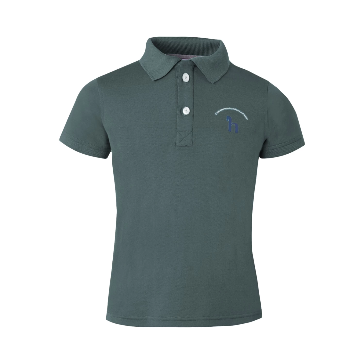 Horze Rae Kids Technical Polo Shirt - Goblin Blue - Image 3