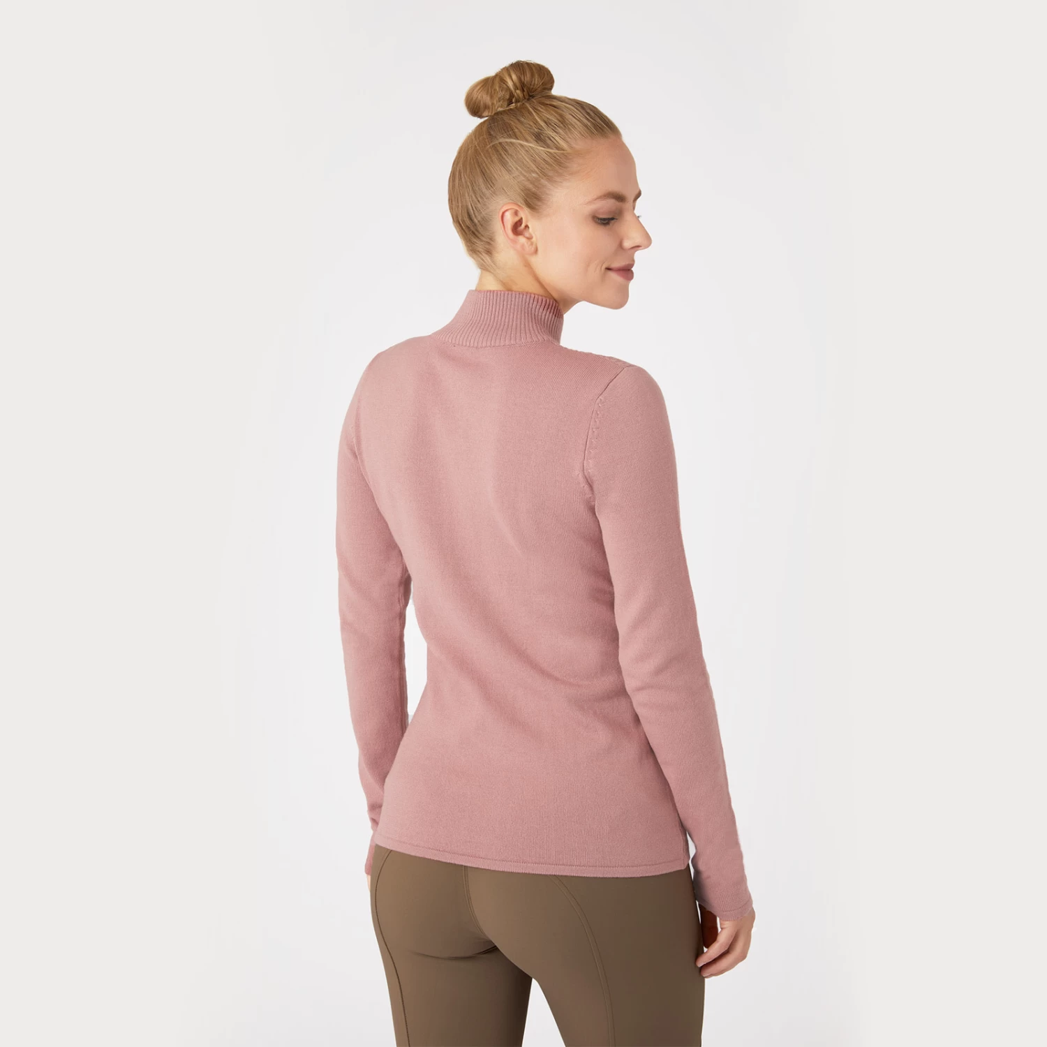 B Vertigo Ruth Knitted Pullover With Front Zipper - Old Rose - Image 2