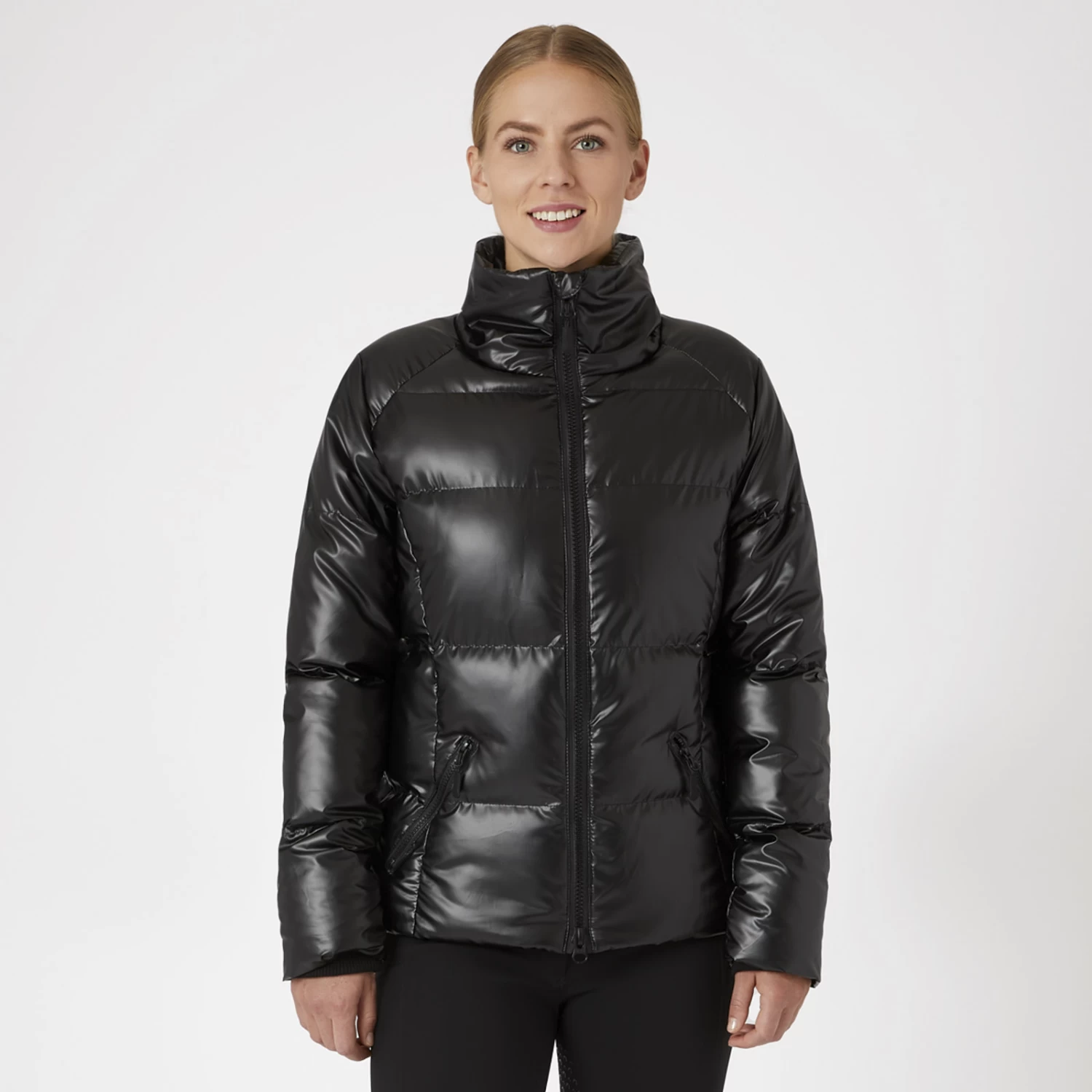 Horze Rianna Womens Shine Padded Jacket - Black - Image 7