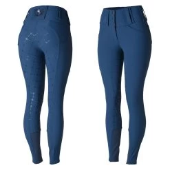 Horze Desiree Womens Silicone Full Seat Breeches With Belt Loops - Night Dark Blue