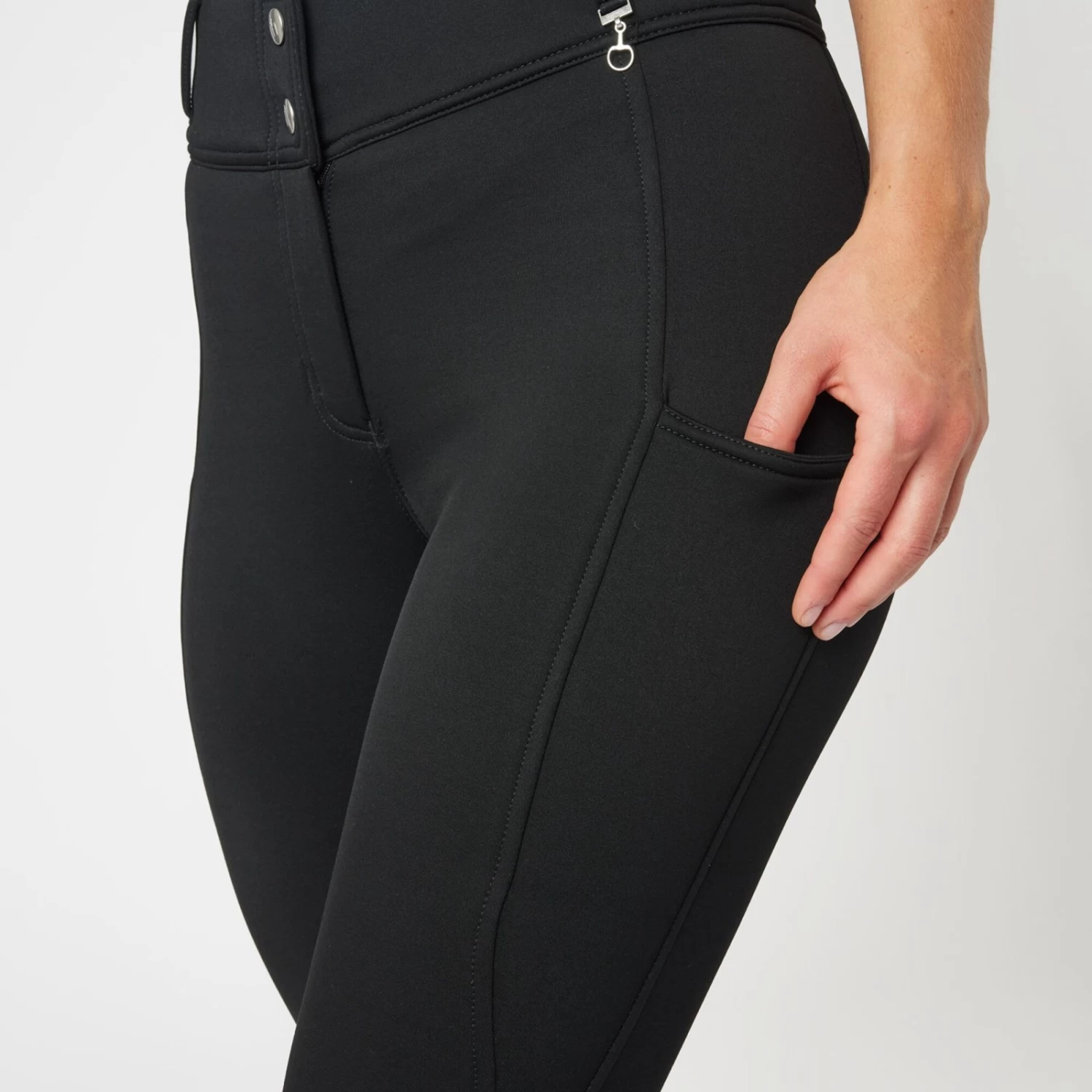 Horze Mira Womens Thermo Full Seat Breeches - Black - Image 3