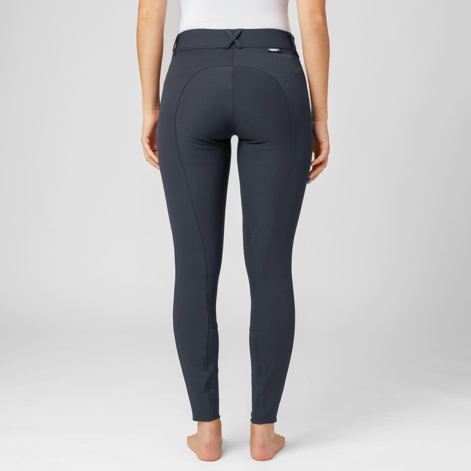 Horze Grand Prix Womens Silicone Knee Patch Breeches - Peacoat Dark Blue - Image 3