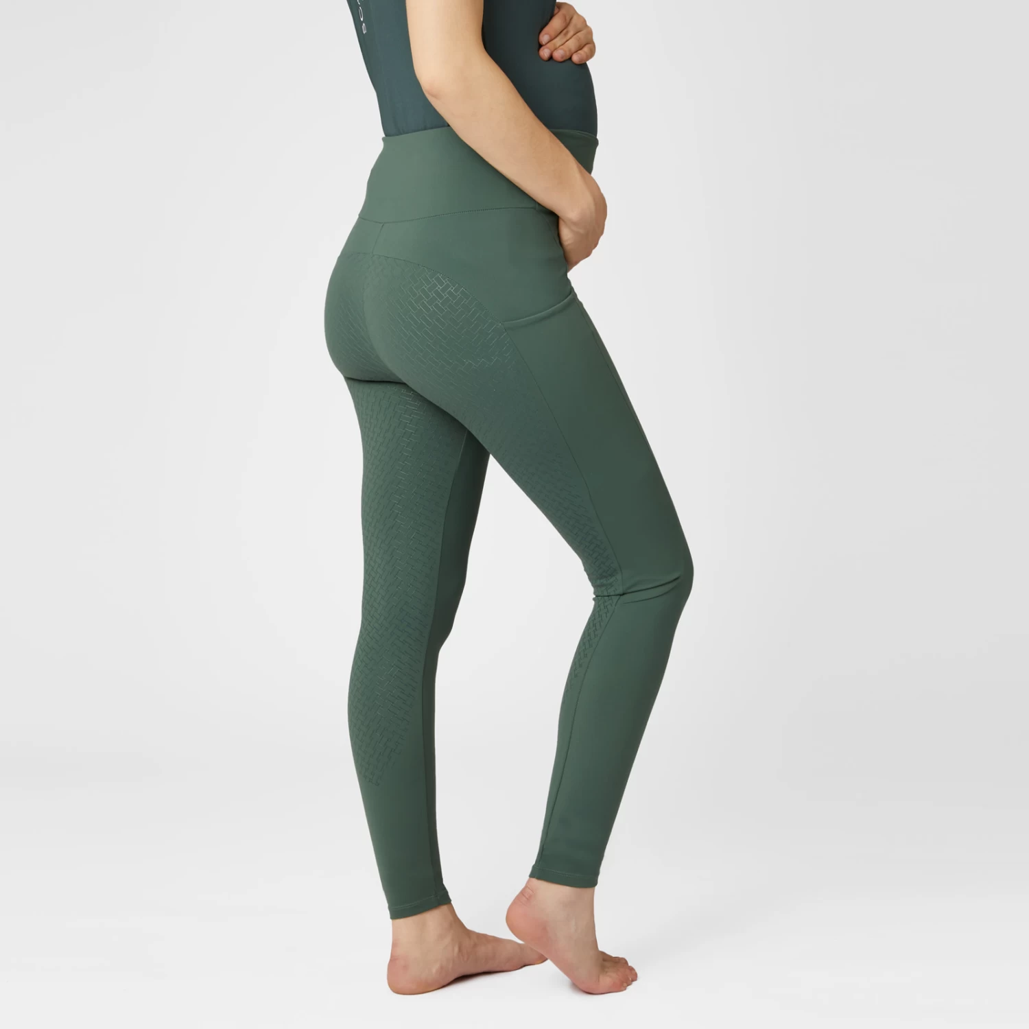 Horze Ginny Womens Maternity Full Seat Tights - Cilantro Green