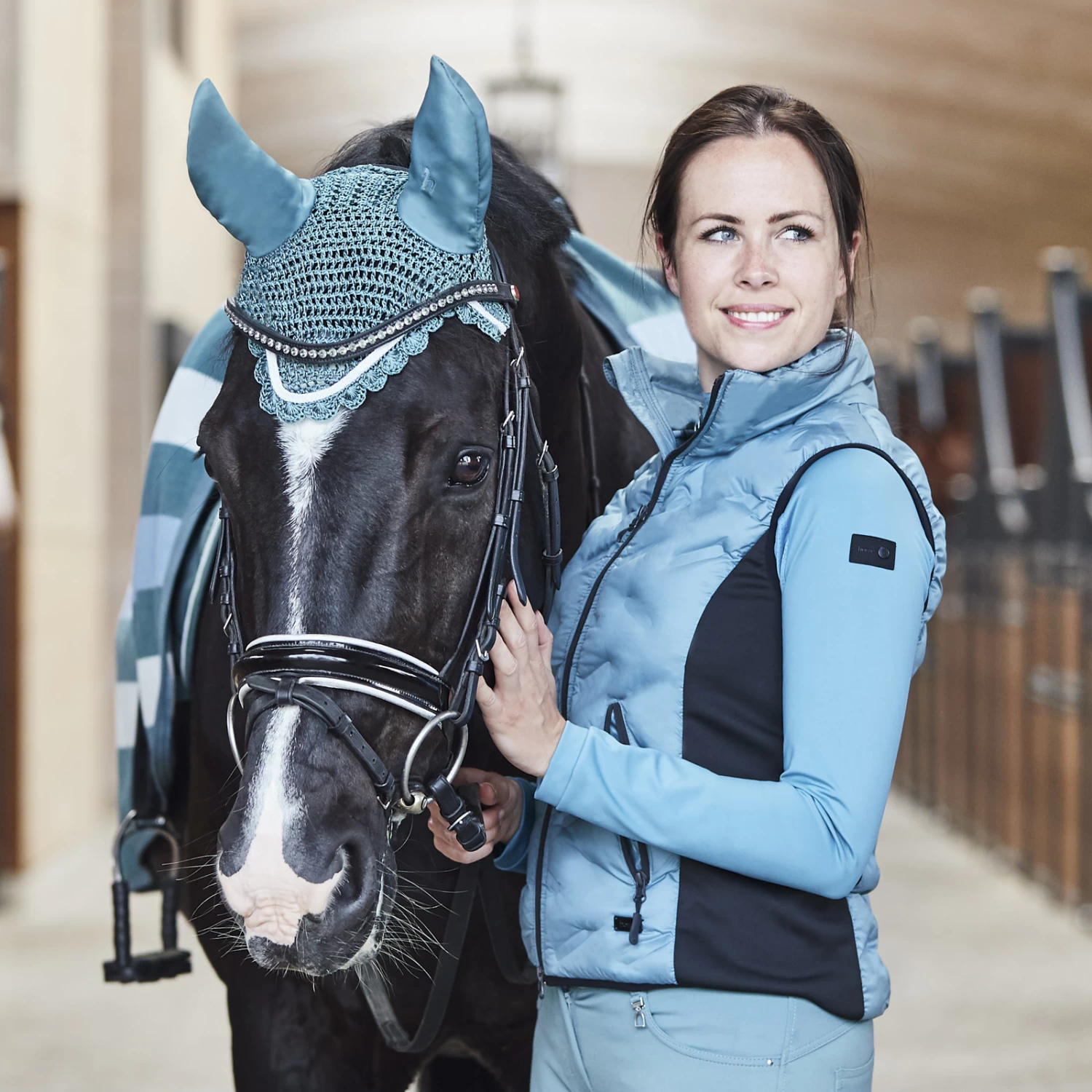 Horze Shelly Womens Light Padded Vest - Arctic Blue - Image 3