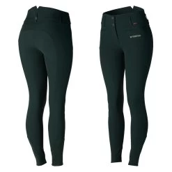 B Vertigo Tiffany Womens High Waist Silicone Knee Patch Breeches - Scarab Green