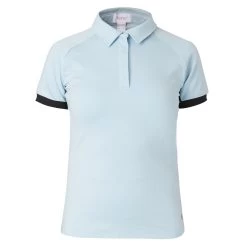 Horze Laura Womens Ventilated Polo Training Shirt - Corydalis Light Blue