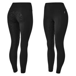 Horze Gillian Womens Silicone Full Seat Tights - Black
